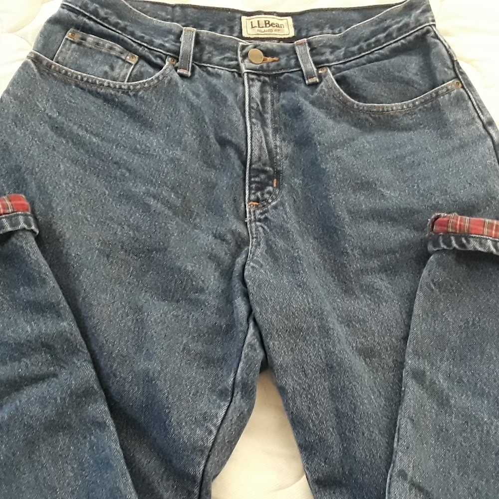 LL Bean flannel lined jeans size 12 - 30" waist